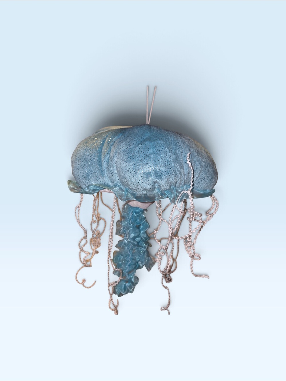 Plush Blue Jellyfish Stuffed Animal Toy - Soft Ocean Companion